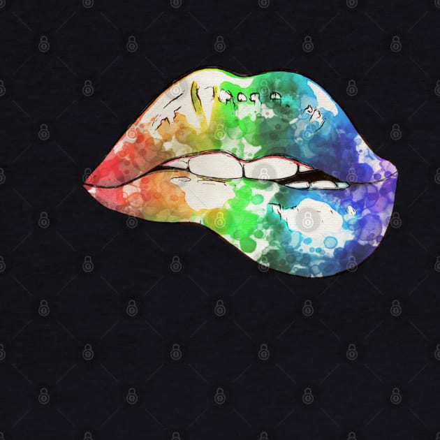 Rainbow Lips 1 by Collagedream